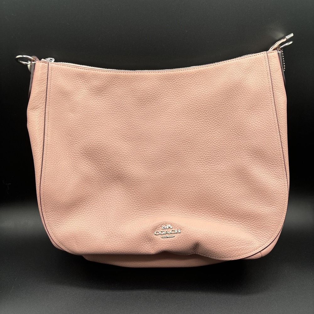 Coach Elle Hobo Bag F31399 Pebbled Leather Baby Light Pink Crossbody Hang‎ Tag